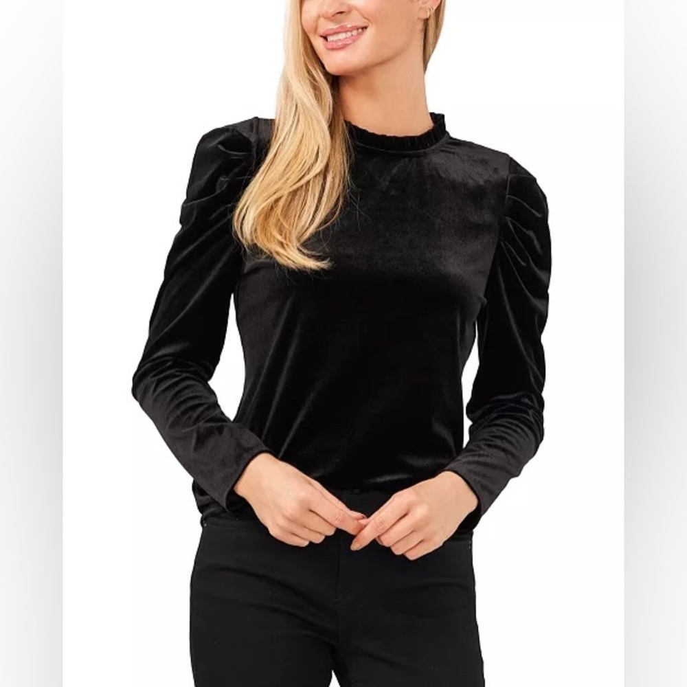 NWT Women’s Velvet Mock Neck Long Sleeve Neck Top